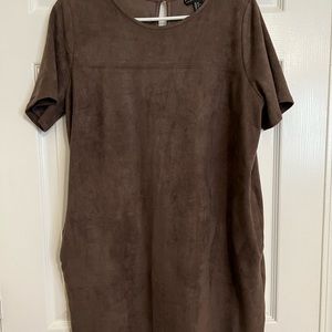 Faux suede dress
